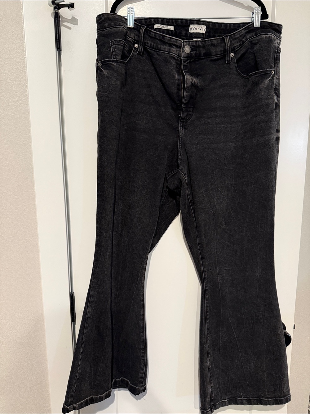 Ava & Viv Black Flared Jeans - Mid-Rise Wide Leg